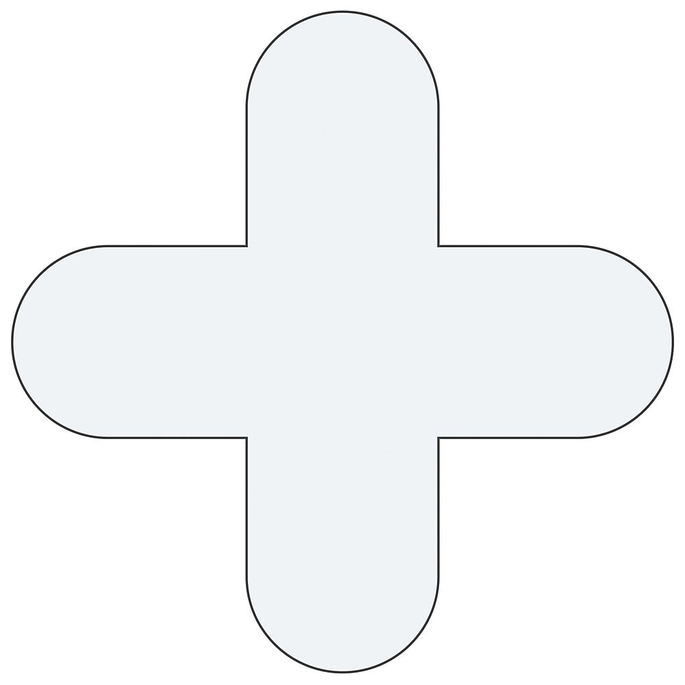 PVC-Bodenmarkierungen Kreuz-Form, VE 10 Stk weiß
