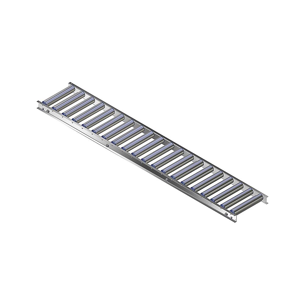 Gura Leicht-Rollenbahn, Aluminiumrahmen mit Aluminiumrollen Bahnbreite 300 mm Achsabstand 100 mm, Länge 2,0 m