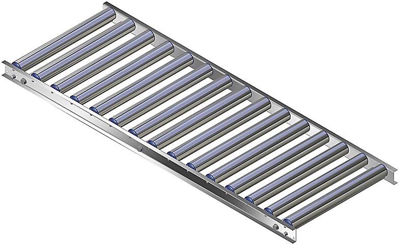 Gura Leicht-Rollenbahn, Aluminiumrahmen mit Aluminiumrollen Bahnbreite 500 mm Achsabstand 100 mm, Länge 1,5 m