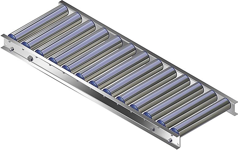 Gura Leicht-Rollenbahn, Aluminiumrahmen mit Aluminiumrollen Bahnbreite 300 mm Achsabstand 75 mm, Länge 1 m