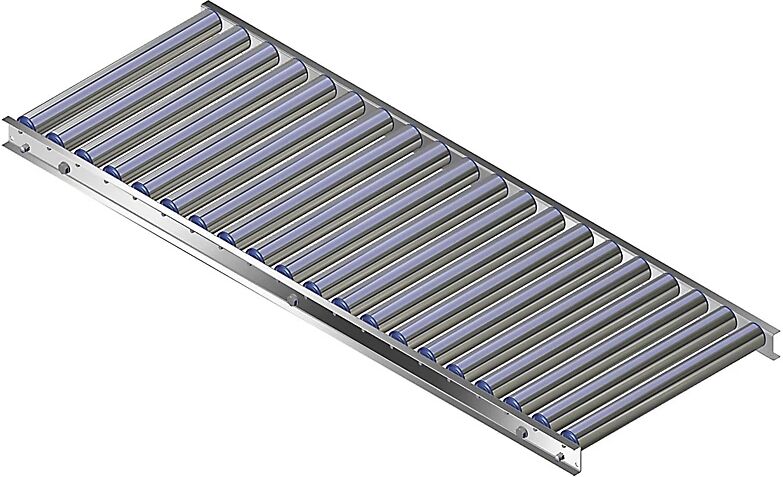 Gura Leicht-Rollenbahn, Aluminiumrahmen mit Aluminiumrollen Bahnbreite 500 mm Achsabstand 75 mm, Länge 1,5 m