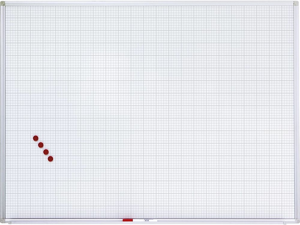 Rastertafel magnethaftend BxH 1200 x 900 mm, Raster 10 x 10 / 50 x 50 mm