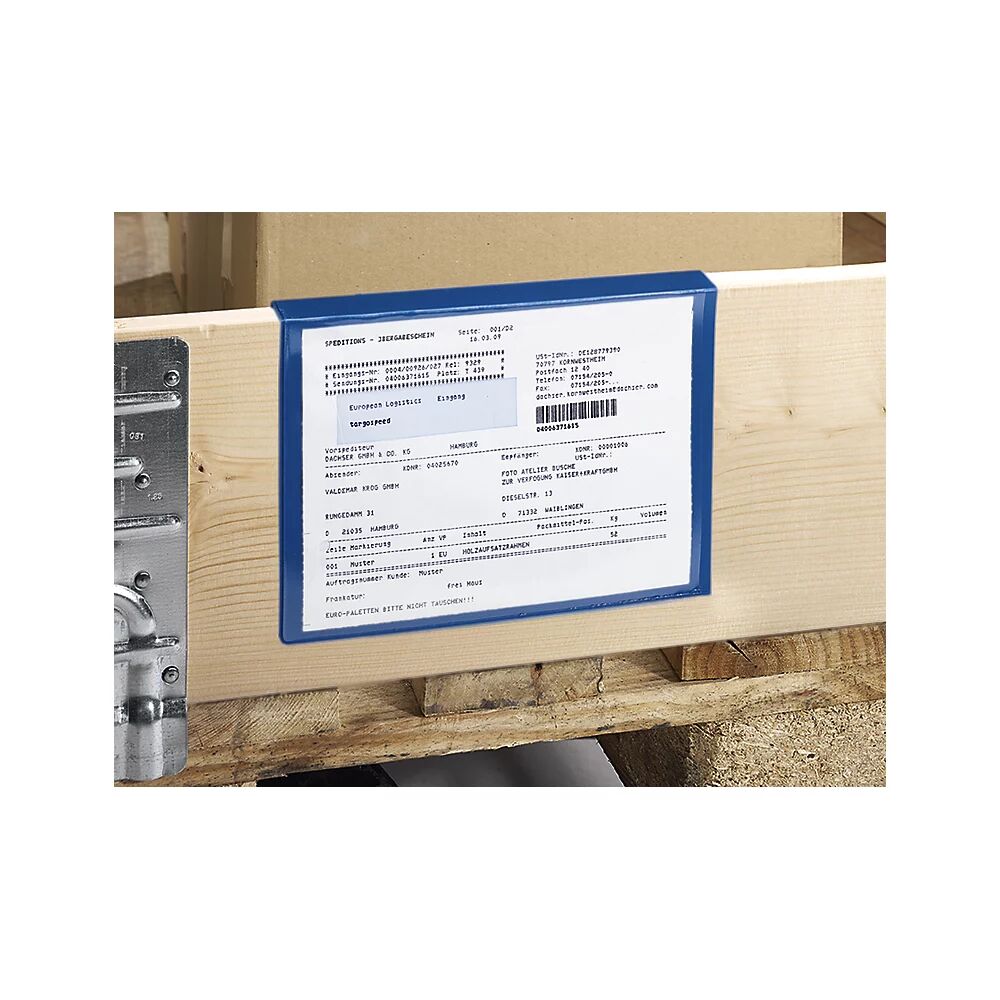 Beschriftungstaschen, VE 100 Stk für Holzaufsatzrahmen Papierformat DIN A5, blau