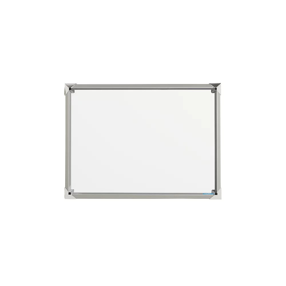 EUROKRAFTpro Whiteboard mit Designrahmen Stahlblech, emailliert BxH 600 x 450 mm, Rahmen silber