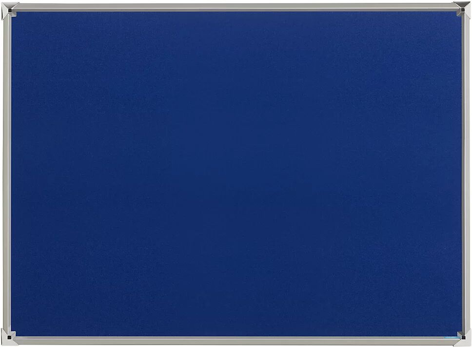 EUROKRAFTpro Pinnwand mit Alu-Rahmen Stoffbezug, blau BxH 1200 x 900 mm