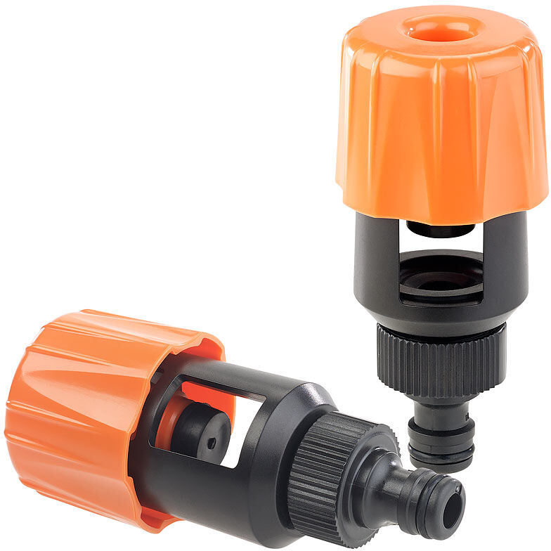 Royal Gardineer 2er-Set Universal-Wasserhahn-Adapter zum Anschluss von Gartenschlauch