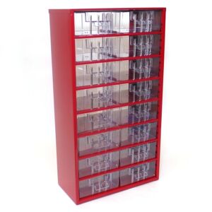 Mars Kleinteilemagazin aus Metall, 16 Schubladen, rot