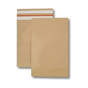 1-PACK 400x Papierversandtaschen mit gerader Klappe und Bodenfalte doppelter Haftklebeverschluss 90 g/m2 380x440+50/50mm