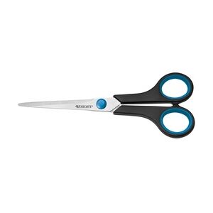 Westcott Easy Grip Schere 18,0cm, blau-schwarzer Kunststoffgriff, rostfreie Klinge