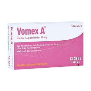 Klinge Pharma Vomex A Kinder 40mg Suppositorien 5 Stück