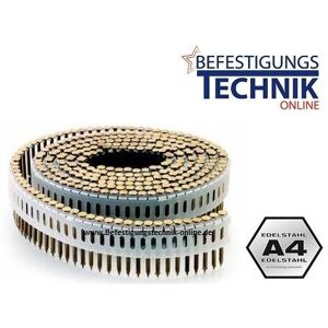 Coilnägel ze 2,5x75mm Ring rostfrei A4 Linsenkopf 0° Tjep ZE75 Coilnagler Paslode Duo Fast CPN75 1,-EN12601