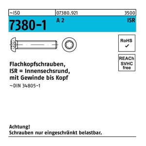 Flachkopfschraube ISO 7380-1 m.Innensechsrund VG M 5 x 30 -T25 A 2