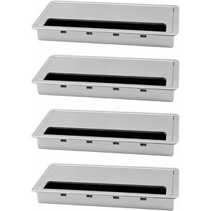 Hiasdfls - Kabelabdeckungsbox, Kabelbox, Steckdosenleiste, Desktop-Anschlussdose aus abs, 200 x 100 mm (lxw), mit Bürste, Aufbewahrungserweiterung