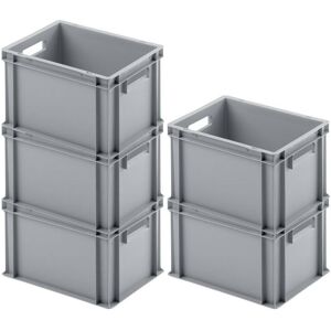 PROREGAL - AUFBEWAHRUNG FÜR PROFIS Proregal-aufbewahrung Für Profis - set super économique 5x Bac Euro avec poignée ouverte HxLxP 23,5x30x40cm 22 litres Gris Eurobox, boîte