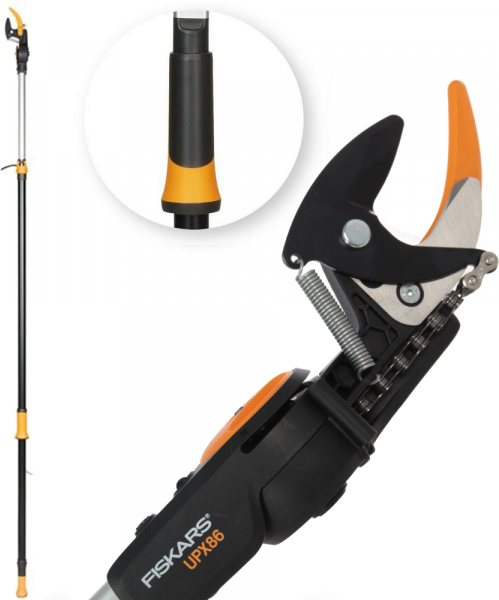 Fiskars UPX86 - Profi-Teleskop-Schneidgiraffe für den Baumschnitt - Schaft 240/400m - Ø 32mm