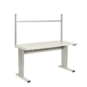 Treston Perfil de aluminio para mesa de trabajo, gris luminoso, A x H 1789 x 900 mm