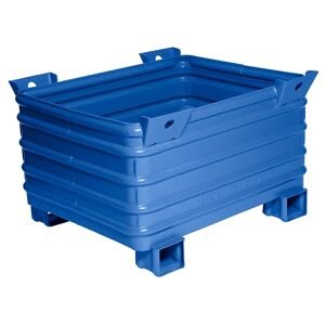 Heson Recipiente apilable para cargas pesadas, A x L 800 x 1000 mm, con patas en forma de U, pintado en azul, a partir de 10 unid.