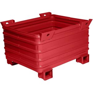 Heson Recipiente apilable para cargas pesadas, A x L 800 x 1000 mm, con patas en forma de U, pintado en rojo, a partir de 10 unid.