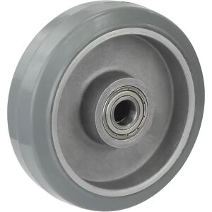 Proroll Neumático de caucho macizo elástico, gris, rodamiento de bolas de precisión, Ø de rueda x anchura 125 x 40 mm