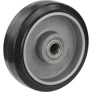 Proroll Neumático de caucho macizo elástico, negro, rodamiento de bolas de precisión, Ø de rueda x anchura 125 x 40 mm