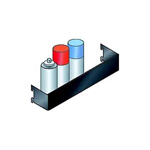 LISTA Soporte para botes de spray para carros de taller, A x P x H 380 x 74 x 70 mm, negro