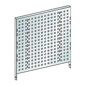 LISTA Pared posterior perforada para carros de taller, A x H 660 x 640 mm, gris luminoso RAL 7035