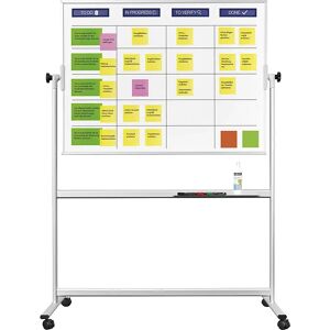 magnetoplan Panel para Scrum, set estándar incl. accesorios, A x H del panel 1200 x 900 mm, móvil