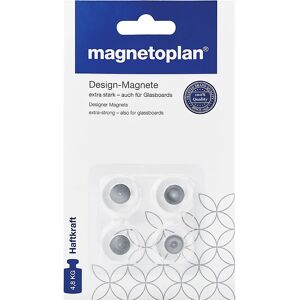 magnetoplan Imán de diseño, para paneles de cristal, UE 12 unid., Ø 20 mm, transparente