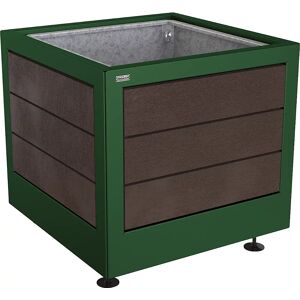 PROCITY Jardinera SILAOS®, H x A x P 700 x 800 x 800 mm, plástico reciclado, verde musgo