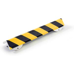 SHG Protección de esquinas Knuffi® con carril de montaje, tipo H+, pieza de 500 mm, negro y amarillo