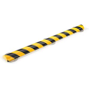 SHG Protección de superficies Knuffi® con carril de montaje, tipo C+, pieza de 500 mm, negro y amarillo