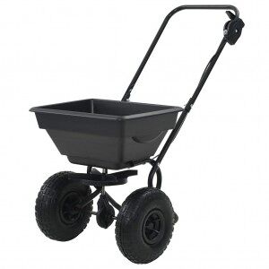 vidaXL Carrito De Mano Esparcidor De Sal Pvc Y Acero 92x46x70 Cm 15 L