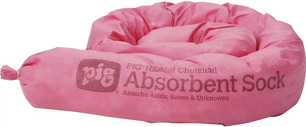 PIG Manguera absorbente de fieltro aglutinante para sustancias químicas HazMat, longitud 1,17 m, UE 12 unid., aglutinación 36 l/UE