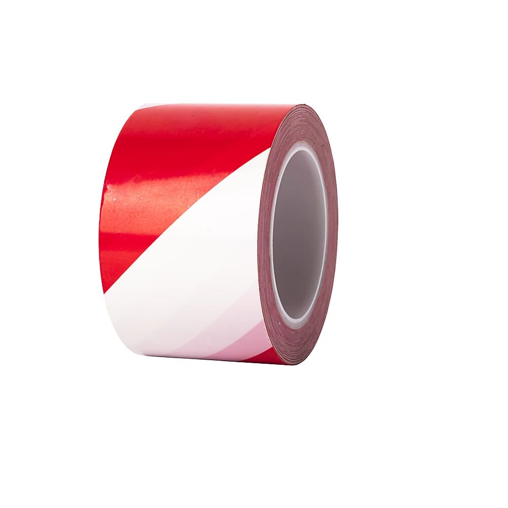 Ampere Cinta para marcar suelos, extra-fuerte, anchura 75 mm, grosor 0,2 mm, rojo y blanco