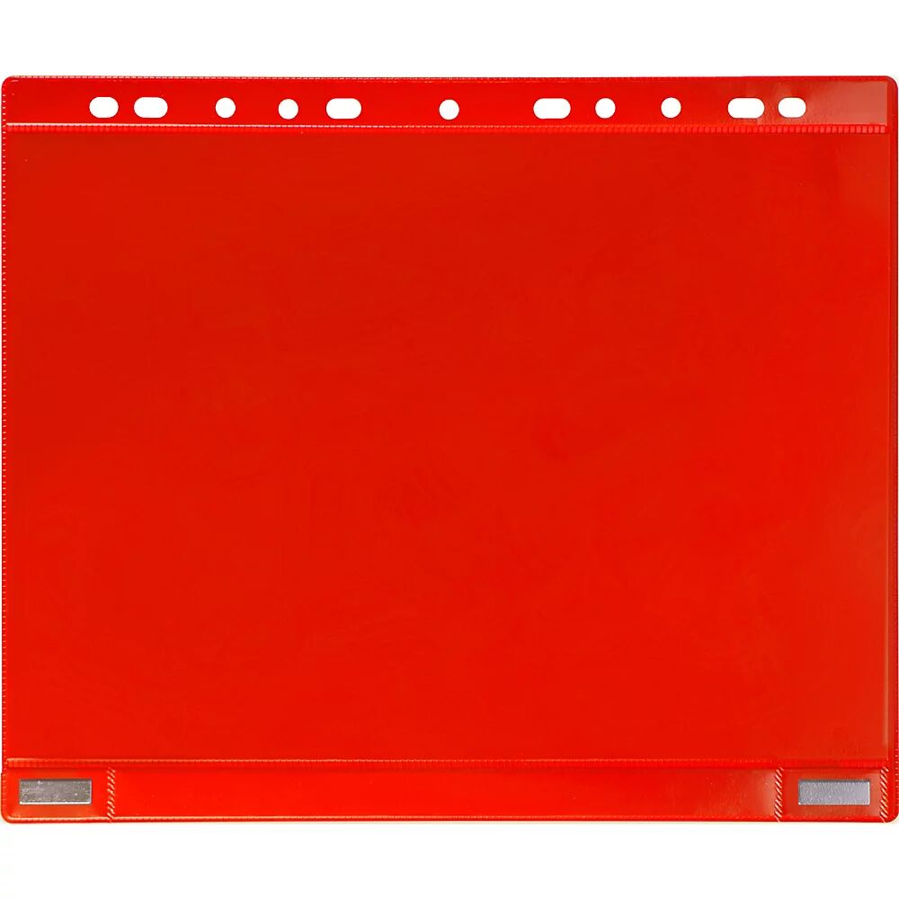 Tarifold Funda transparente magnética con borde para archivar, magnética, DIN A4, UE 5 unid., rojo
