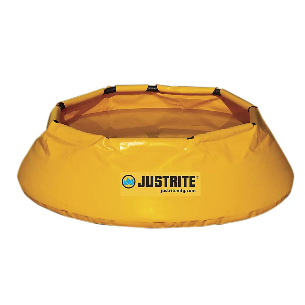 Justrite Cubeta plegable de emergencia POP-UP, lona especial de vinilo con anillo de espuma, volumen de recogida 379 l
