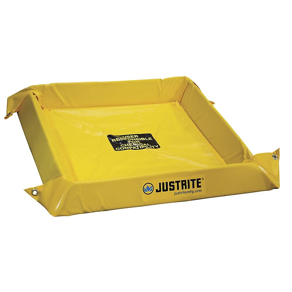Justrite Cubeta colectora universal y flexible, altura exterior 102 mm, volumen de recogida 38 l