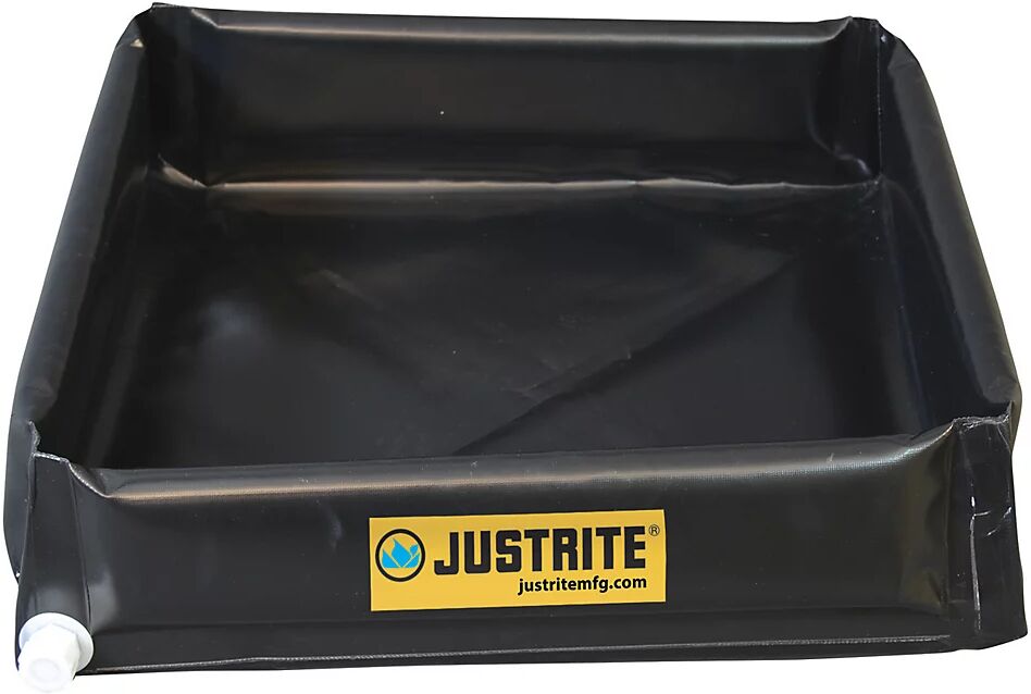 Justrite Cubeta universal, flexible, con tubo de vaciado, volumen de recogida 114 l