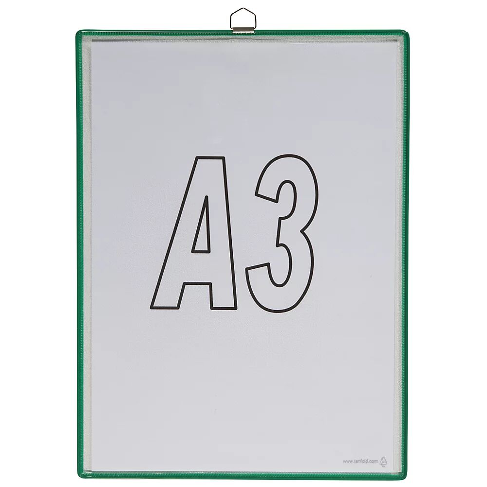 Tarifold Bolsa transparente colgante, para formato DIN A3, verde, UE 10 unidades