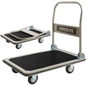 Pliable Chariot à Plate-Forme Chariot de Transport Manuel 300 kg - Noir / Crème - Arebos - Publicité