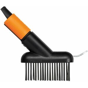 Fiskars - Brosse pour joints pour désherber, émousser sur la terrasse, Tête d'outil QuikFit, Longueur: 18,5 cm, Largeur: 15 cm, Poils en acier/Corps - Publicité