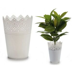 Ibergarden S3600708 Pot de Fleurs en Plastique, Blanc - Publicité