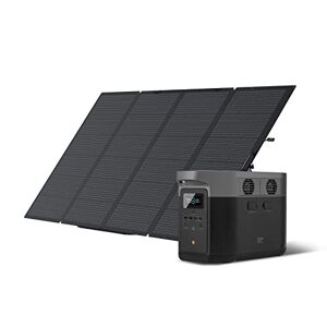 EF ECOFLOW ECOFLOW Générateur solaire Delta Max (2000) 2016Wh avec 400W panneau solaire sur balcon, 4 x 2400W AC output (4600W peak), station d'énergie portable pour la maison, le camping, le RV et l'urgence - Publicité
