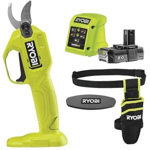 RYOBI Sécateur à batterie  RY18SCA-120P avec batterie 18V 2AH, chargeur, fourreau et pierre pour affûtage - Publicité