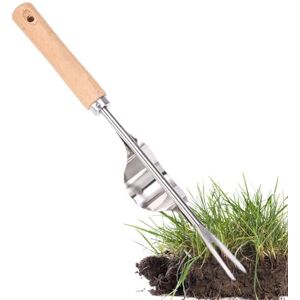 Desherbeur Manuel Couteau Désherbeur Arrache Mauvaise Herber Avec 12,8" Manche Outils Jardinage, Outil Gouge De Désherbageen Acier Inoxydable Pour Le Outil Main Pour Enlever Racines Mauvaises Herbes - Publicité