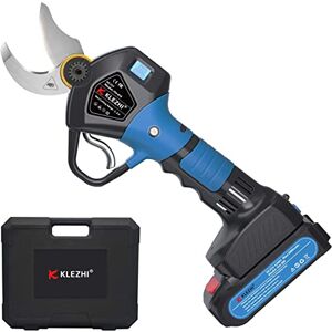 K KLEZHI Sécateur Électrique avec Affichage à LED, DC 21V Ciseaux de Jardinage sans Fil Professionnel, 2 Batterie au Lithium Rechargeable 2Ah, Gamme de Coupe 30MM, 6-8 Heures de Travail, Noir - Publicité