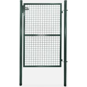 Portillon de jardin en metal vert. double sens d'ouverture. Avec serrure.150x87cm - Vert