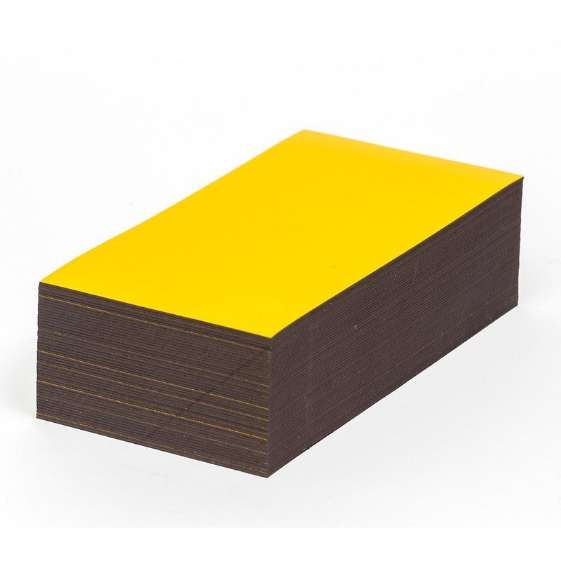 CERTEO Etiquettes magnétiques - coloris jaune - h x l 50 x 150 mm, lot de 100