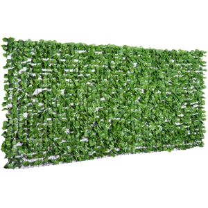 Outsunny Rotolo di Siepe Artificiale per Balcone e Giardino in PE Verde 300x150cm