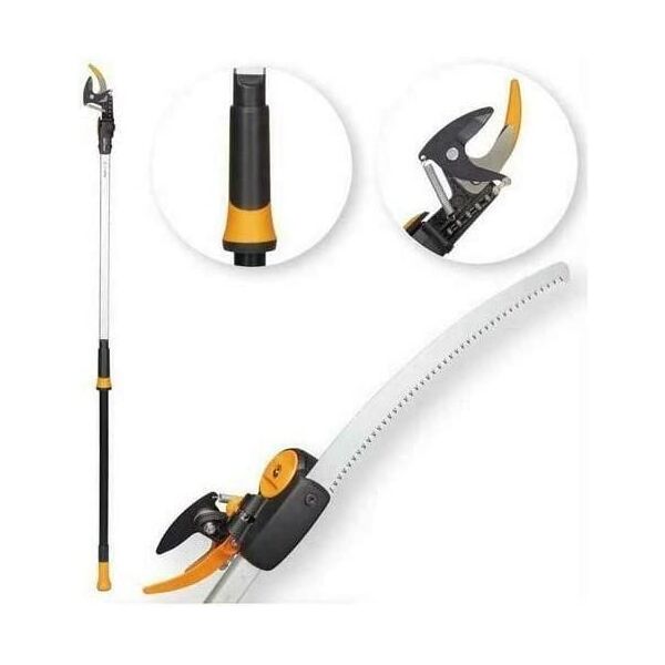 fiskars 1023634 troncarami svettatoio in alluminio telescopico upx86 con seghetto upx80 cm 240-410 - 1023634